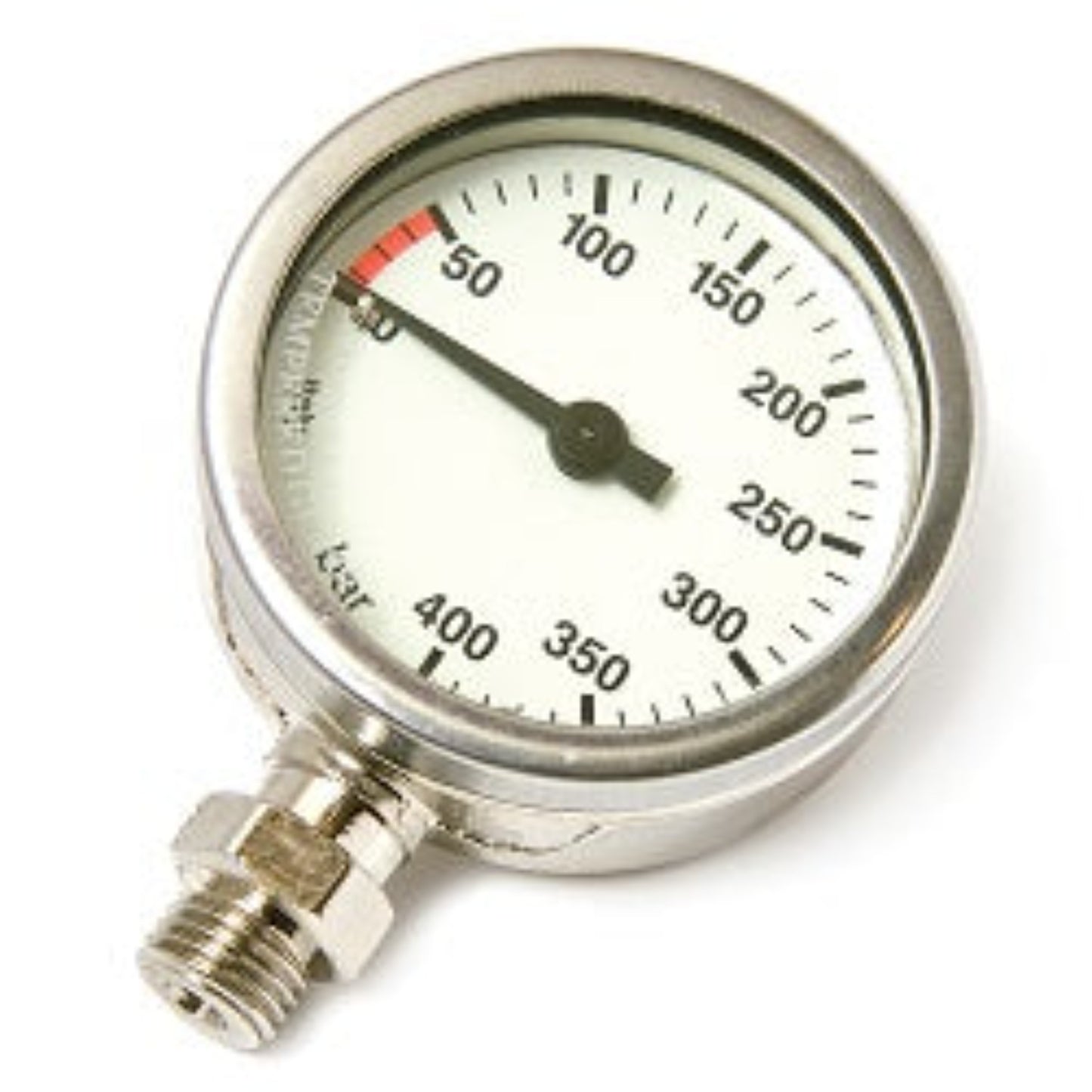 52mm OD White Faced Brass Tech Pressure Gauge