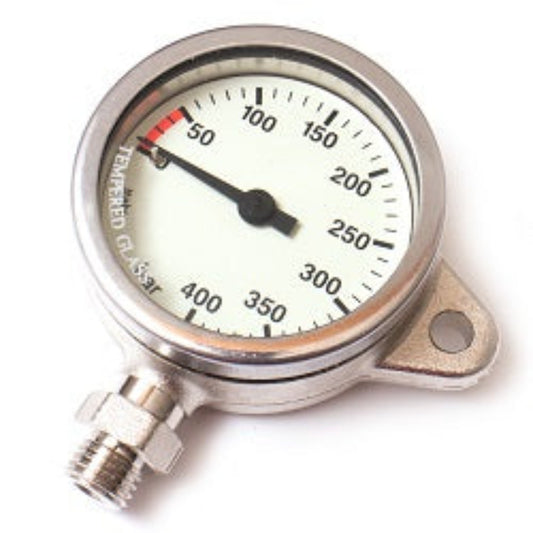 52mm White Faced Brass Tech Snap Pressure Gauge